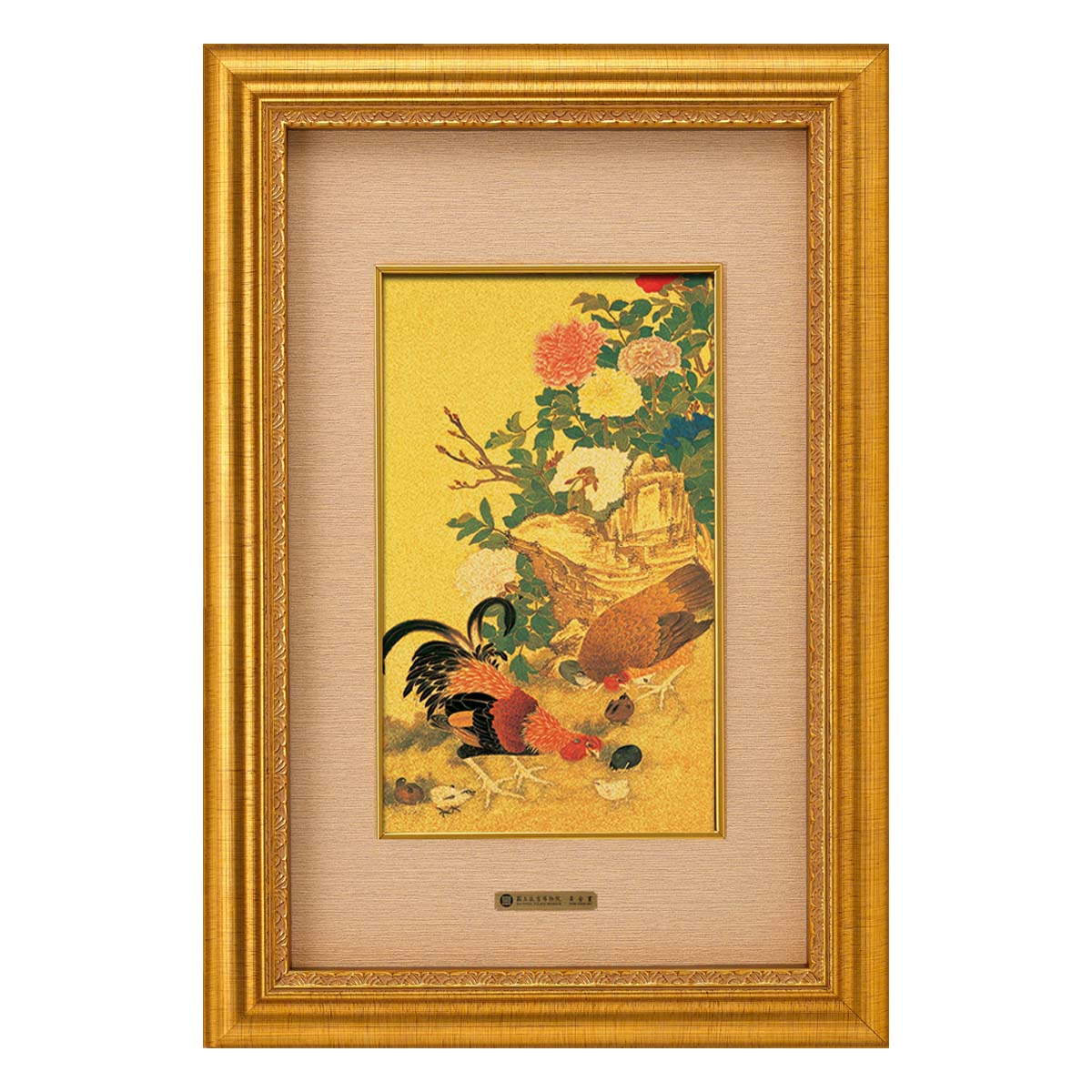 故宮精品網路商城- 富貴黃金畫-富貴吉慶(金框)