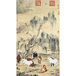 Unframed Print: Eight Steeds. Giuseppe Castiglione- Qing Dynasty (Mini)